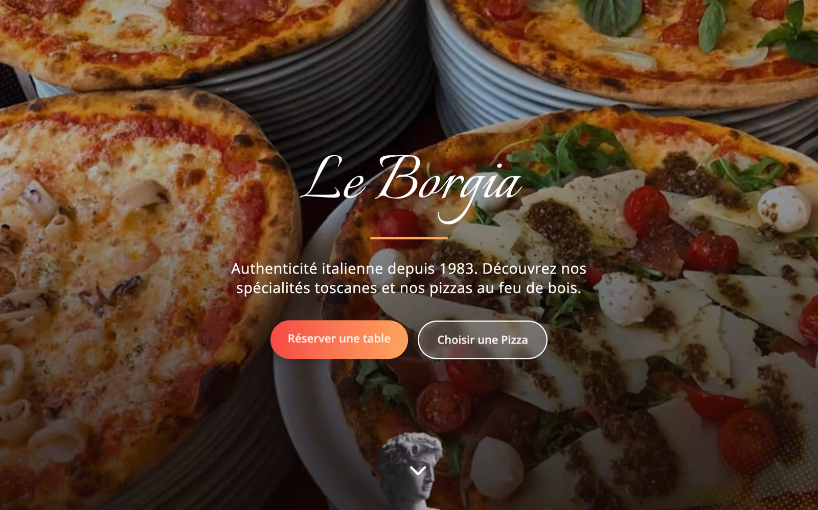 Site web du restaurant Le Borgia