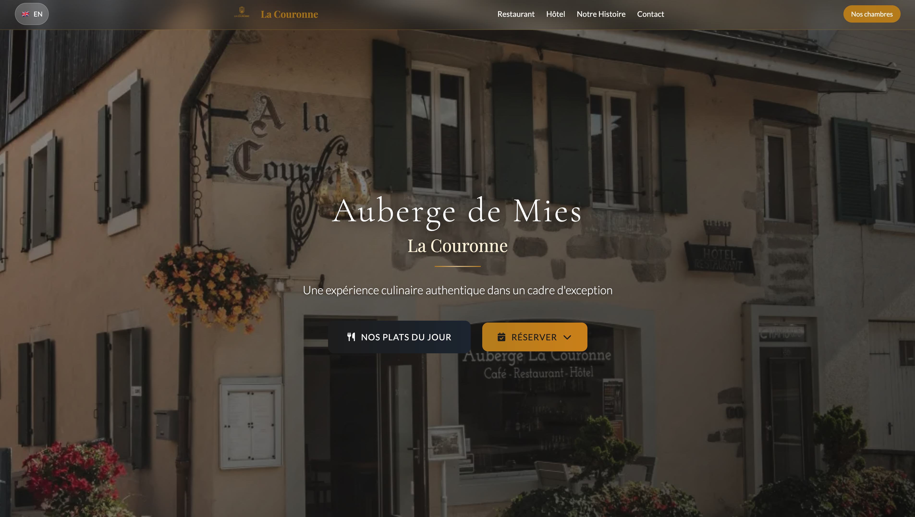 Site web de l'Auberge de la Couronne